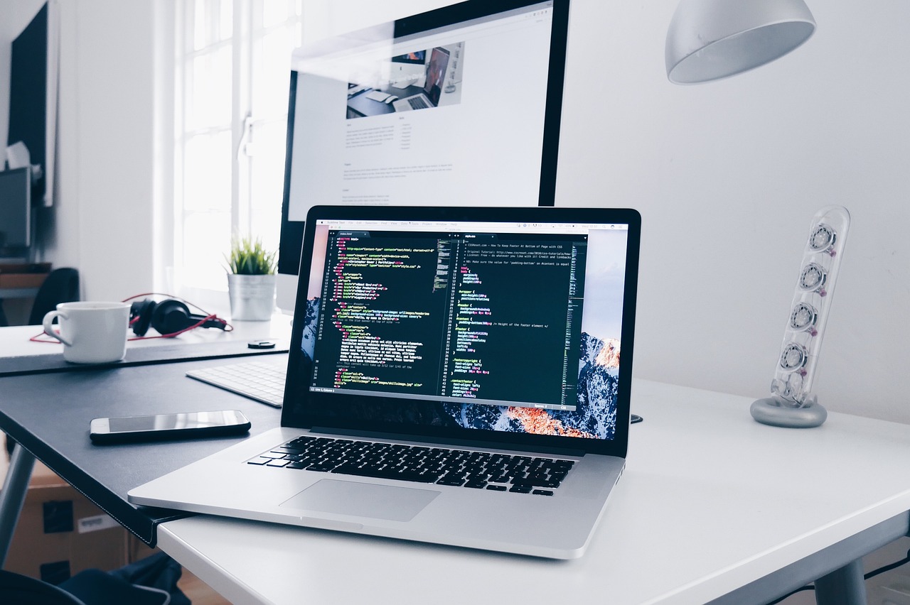 Developer working on website code